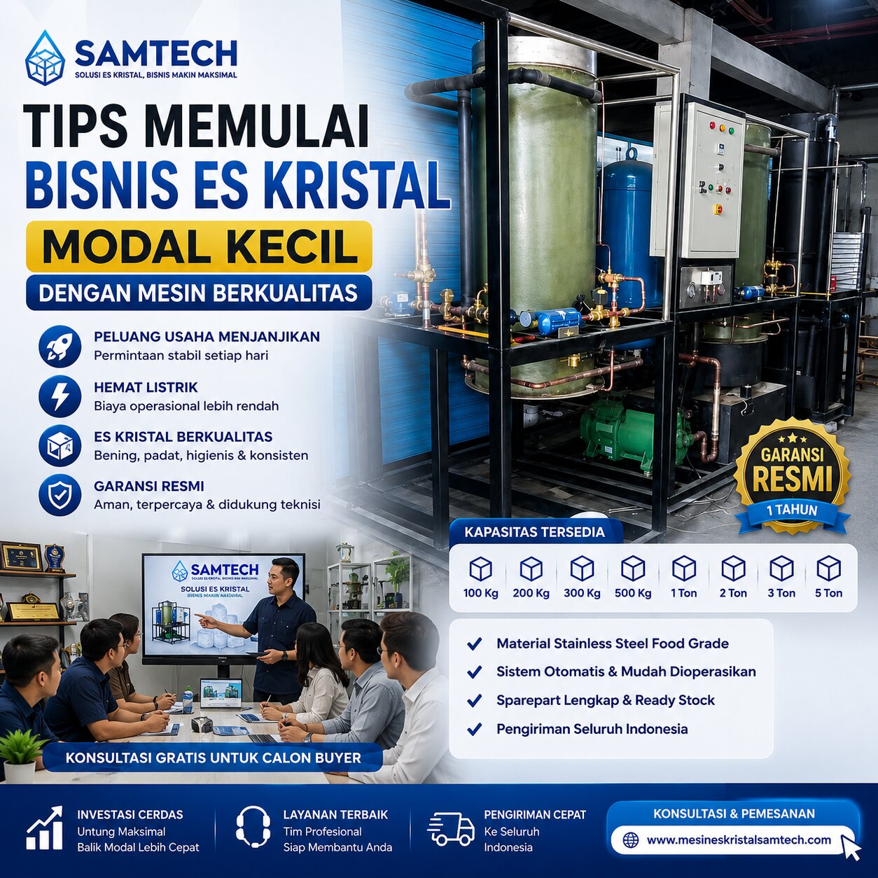 Tips Memulai Bisnis Es Kristal Modal Kecil dengan Mesin Berkualitas | SAMTECH